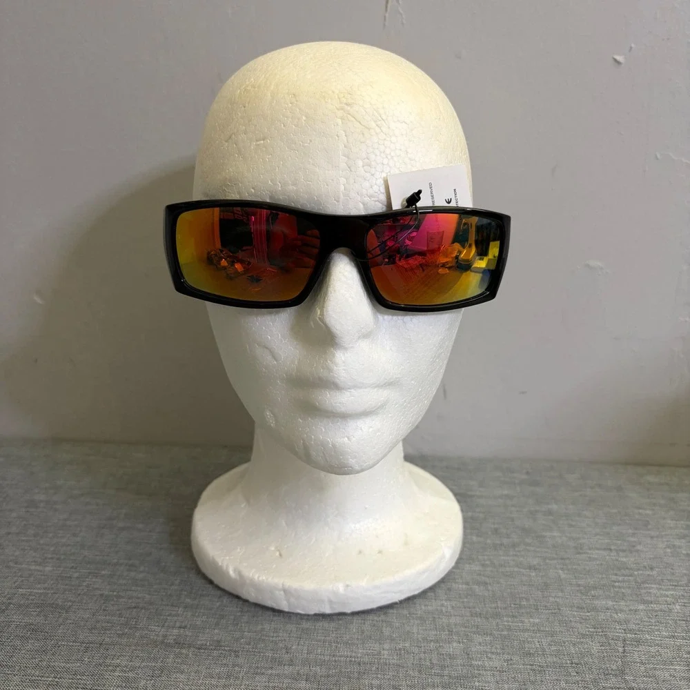 Choppers Sunglasses Mens OS Black 6775-YLW Skull Print Mirrored Y2K Biker Shades